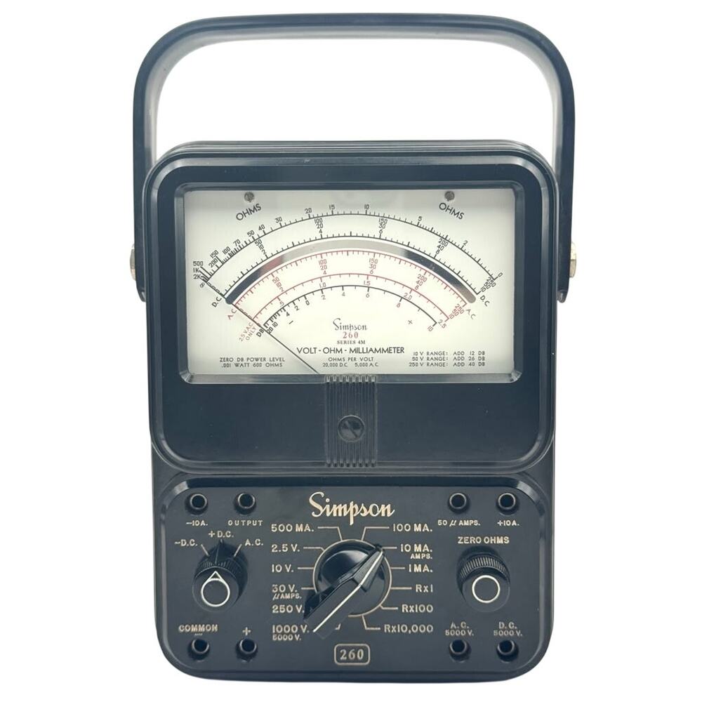 Simpson 260 Series 4M Analog VOM Multimeter AC DC Parts/Repair Partially Tested